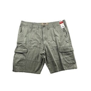 Wrangler Authentics Cargo Shorts Mens 44 Cotton Stretch Pockets Olive Green NEW